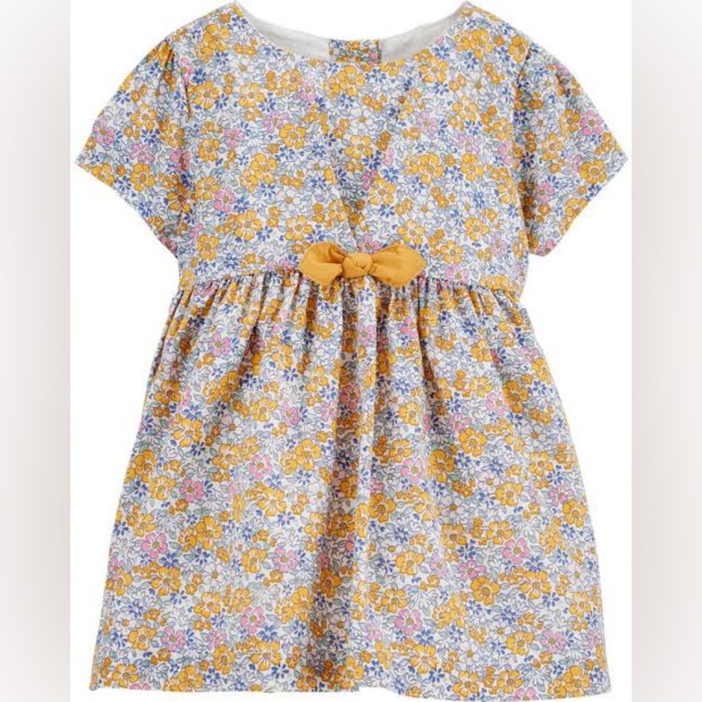 NWOT Baby girl OshKosh baby B’gosh Floral Dress with Yellow Bow Size 24M